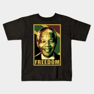 Nelson Mandela Freedom Smile Pop Art Kids T-Shirt